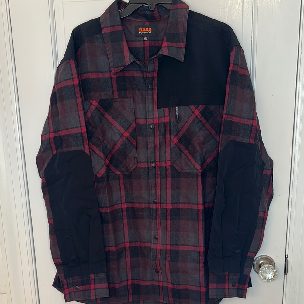 Bass Outdoor Heavy weight Combo Shacket Red Plaid size XL NWT
